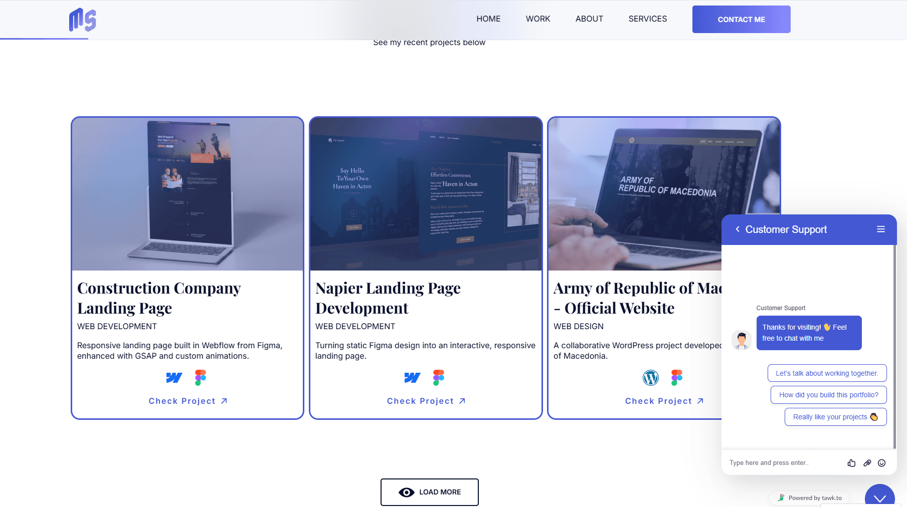 Webflow Portfolio Website screenshot 4 of 4